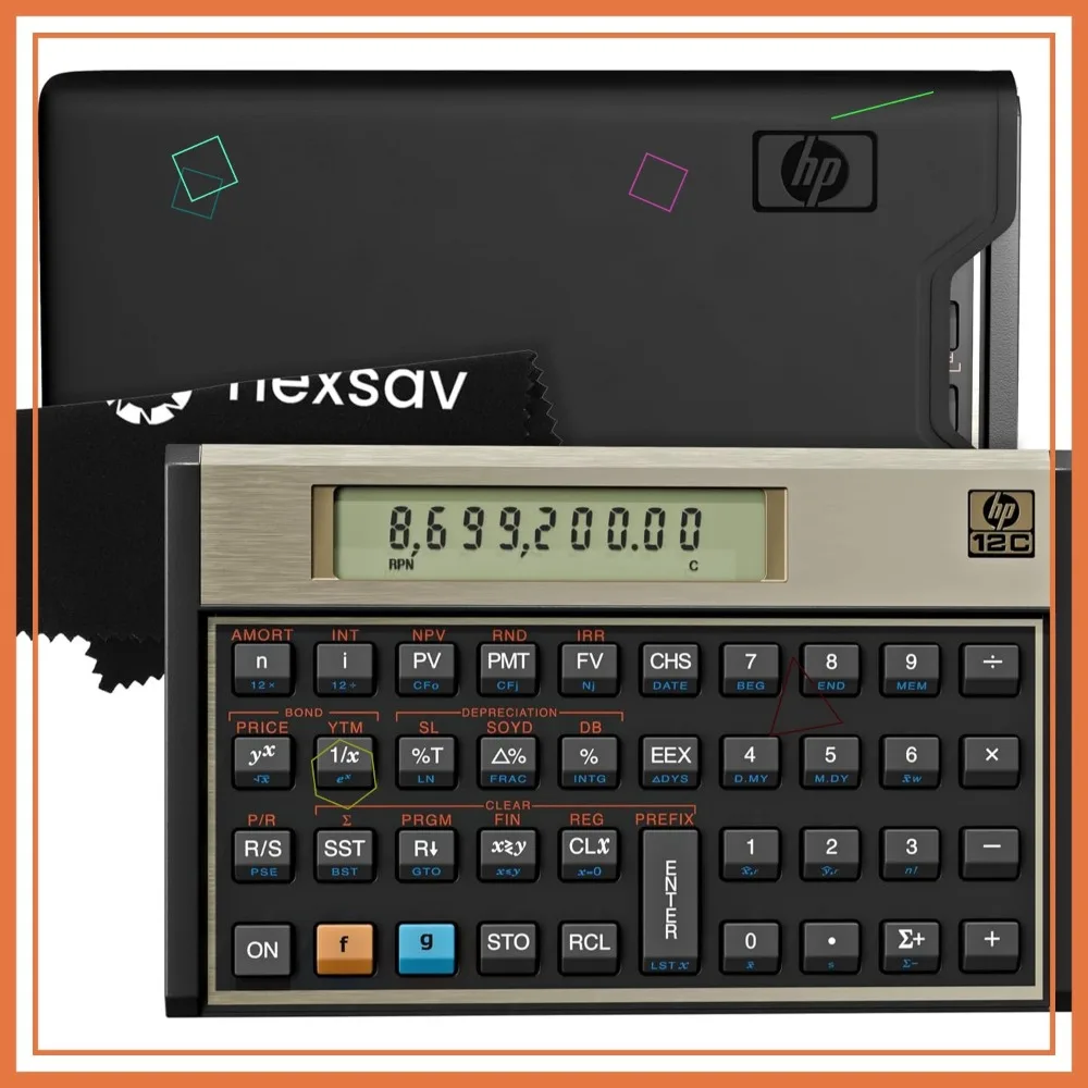 

Professional Financial Calculator with 120+ Functions: TVM, NPV, IRR, Amortization, Bond Calculations & Programmable Keys