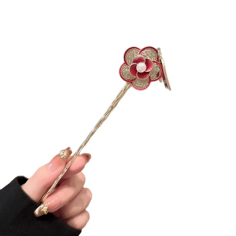 Nowa chińska spinka do włosów z frędzlami, ozdobna szpilka do włosów z motywem kwiatowym, akcesoria do fryzur, biżuteria damska, spinka do włosów, wsuwka.