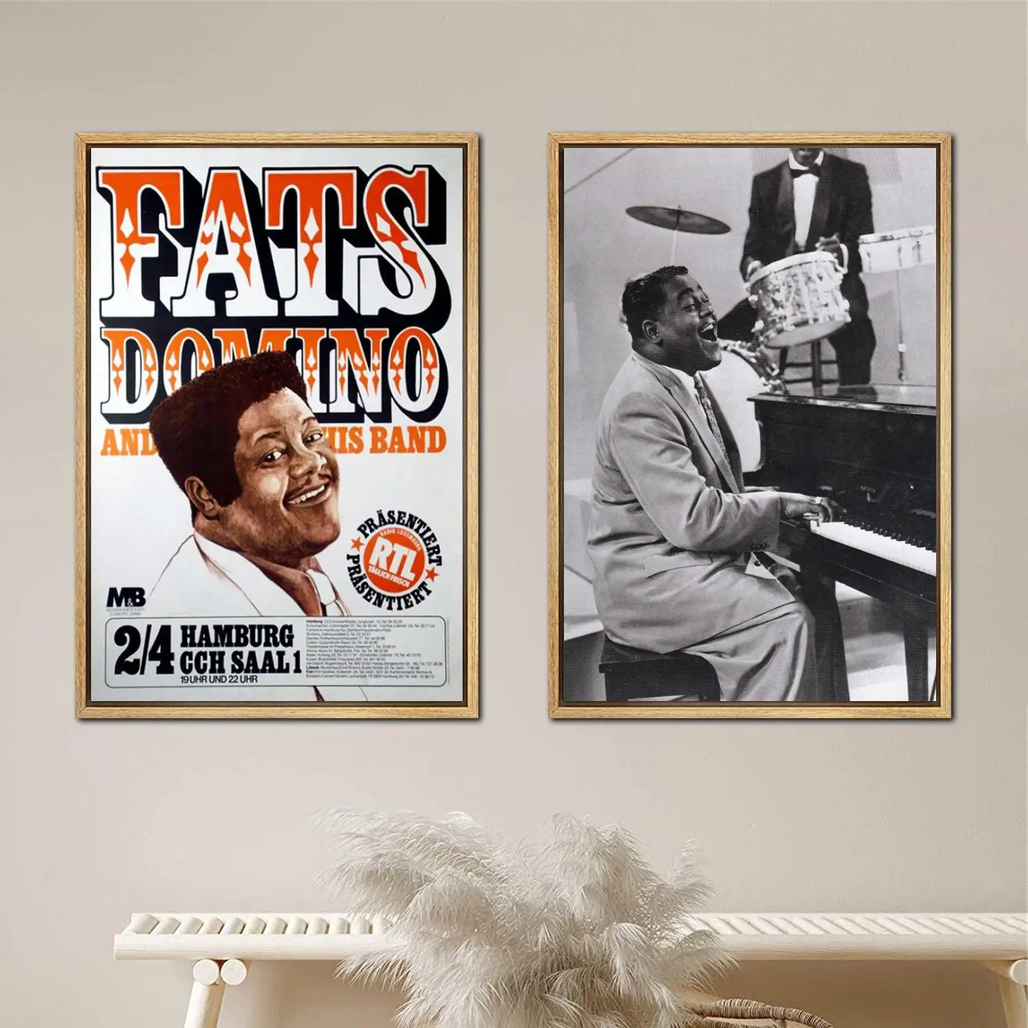 Fats Domino Poster Painting 24x36 Wall Art Canvas Posters room decor Modern Family bedroom Decoration Art wall decor