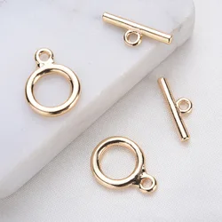 (3341)10 Sets 15x11MM 24K Gold Color Plated Brass Round Bracelet O Toggle Clasps High Quality Diy Jewelry Accessories
