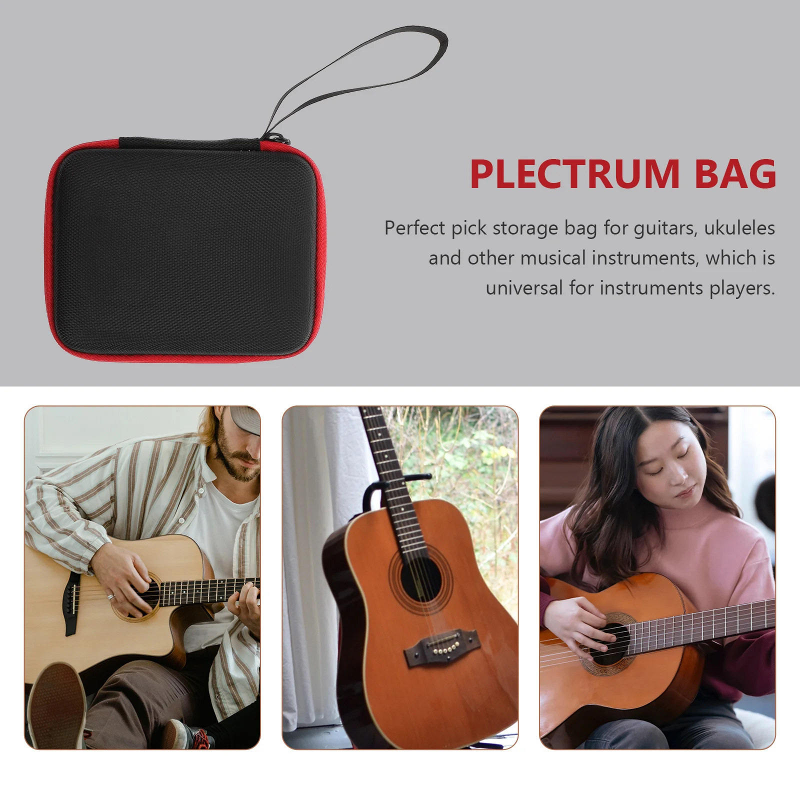 

Guitar Pick Bag Organizer Picks Bags Accessories Storage Plectrum Holder Red Case