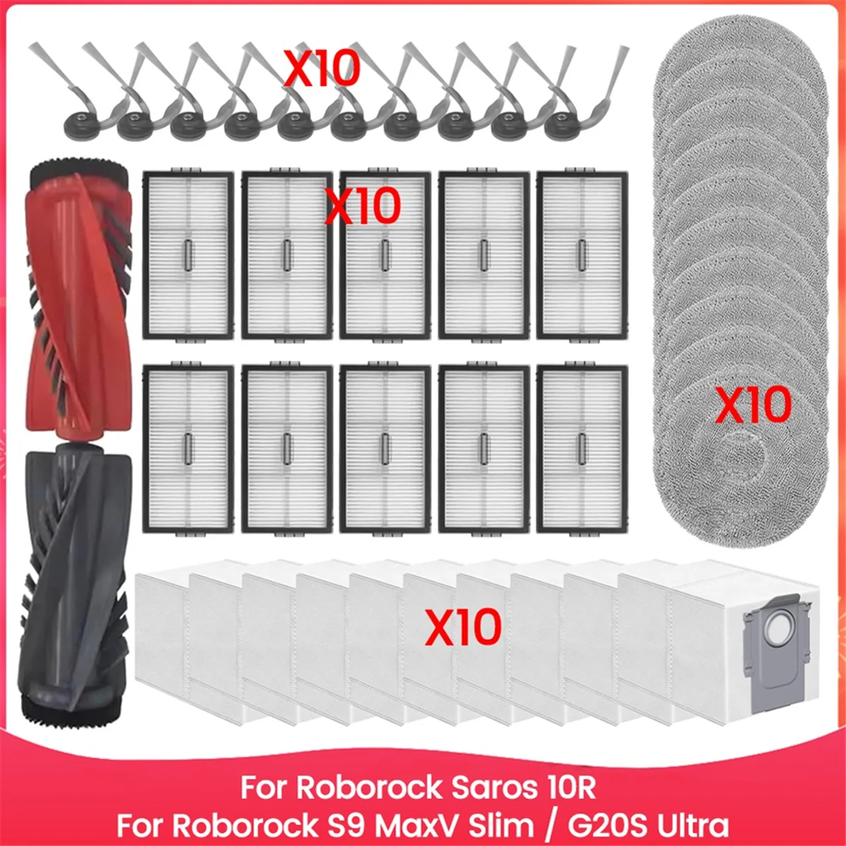 Para roborock saros 10r/roborock s9 maxv magro/g20s ultra peças de reposição escova filtro hepa mop pano saco pó peças reposição