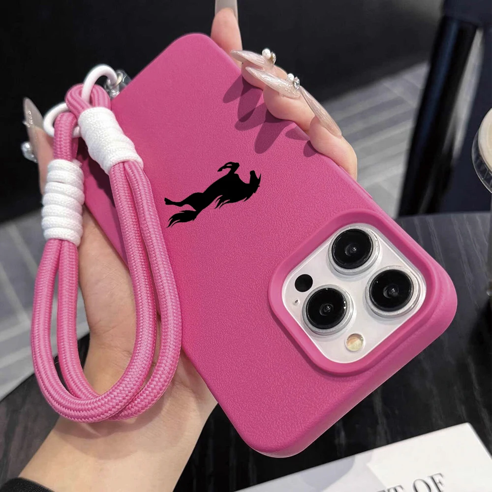 Pferde-INS-Handschlaufe Minimalismus-Hülle für iPhone 13 11 12 Pro Max Hüllen iPhone 15 17 14 16 Plus XR mit Lanyard Steed Funda – Detail 2