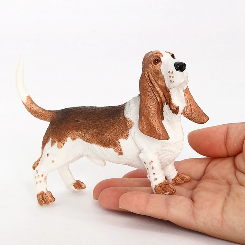 Simulation BASSET HOUND desktop model pet dog figurine home decor  bassethound puppy ornament