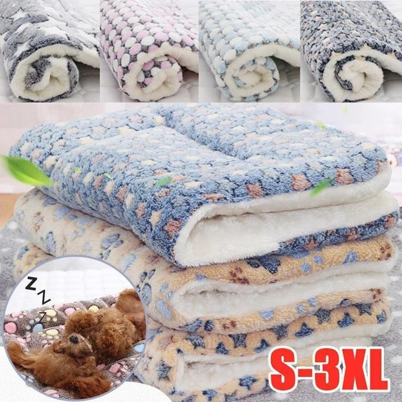 S-3XL Winter Extra Dicke Haustier Matte Weiche Flanell Hund Bett Winter Warme Katze Hund Decke Welpen Schlafen Kissen Bett Decken Liefert
