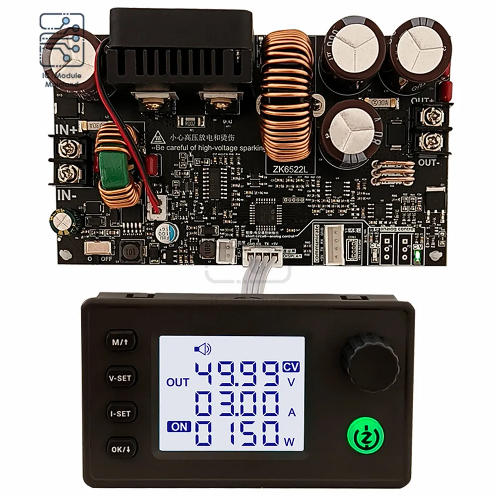 DC6-75V ZK-6522 CNC Step-Down DC 22A/1400W Adjustable Voltage Regulator Power Supply Constant Voltage Constant Current Module