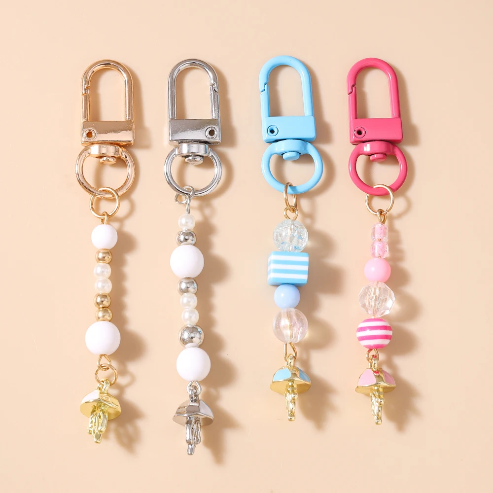 

Cute Jellyfish keychain Women Girls Handmade Beaded Key Ring Pendants for Handbag DIY Key Chain Jewelry Gifts