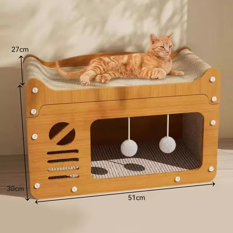 

Cat scratch board cat nest integrated verticalTVmodel wear-resistant and shavings resistant house scratch resistant cat nest toy