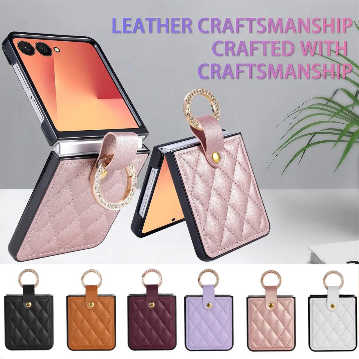 Hochwertige PU-Leder Handyhülle mit Ringhalter für Samsung Galaxy Z Flip 8 7 FE 6 5 4 3 5G Flip7 Schutzhülle Stoßfest