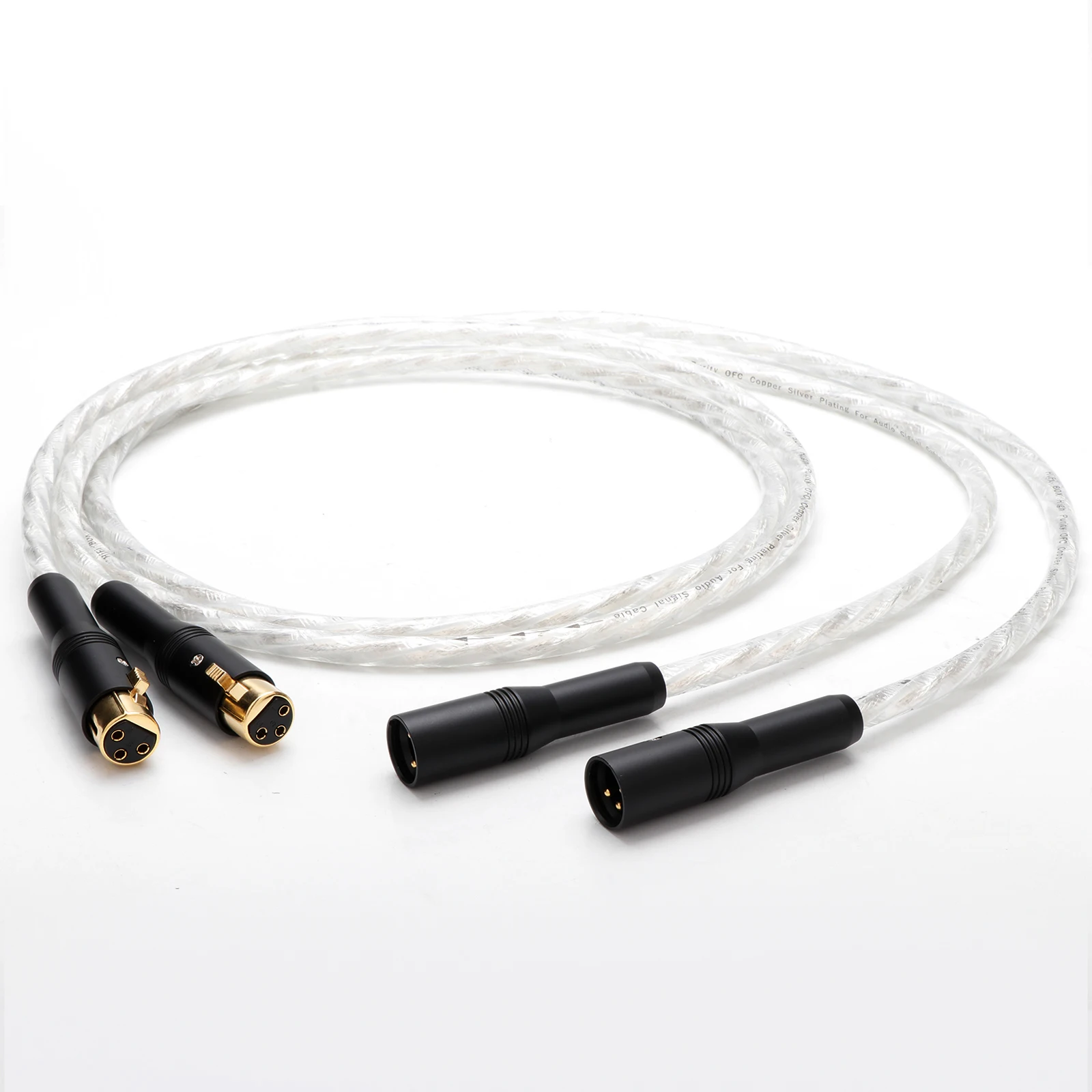 

High-end OFC Silver Plated HiFi Audio Balanced XLR/RCA Cable with Gold Plated XLR 3pin PlugSsilver Plated RCA for Amp/CD Player