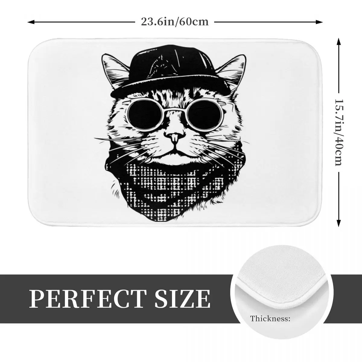 Stroke Scottish Fold Cat Doormat Non-slip Super Absorbent Bathroom Floor Mats Home Entrance Rugs Kitchen Bedroom Carpet Footpad