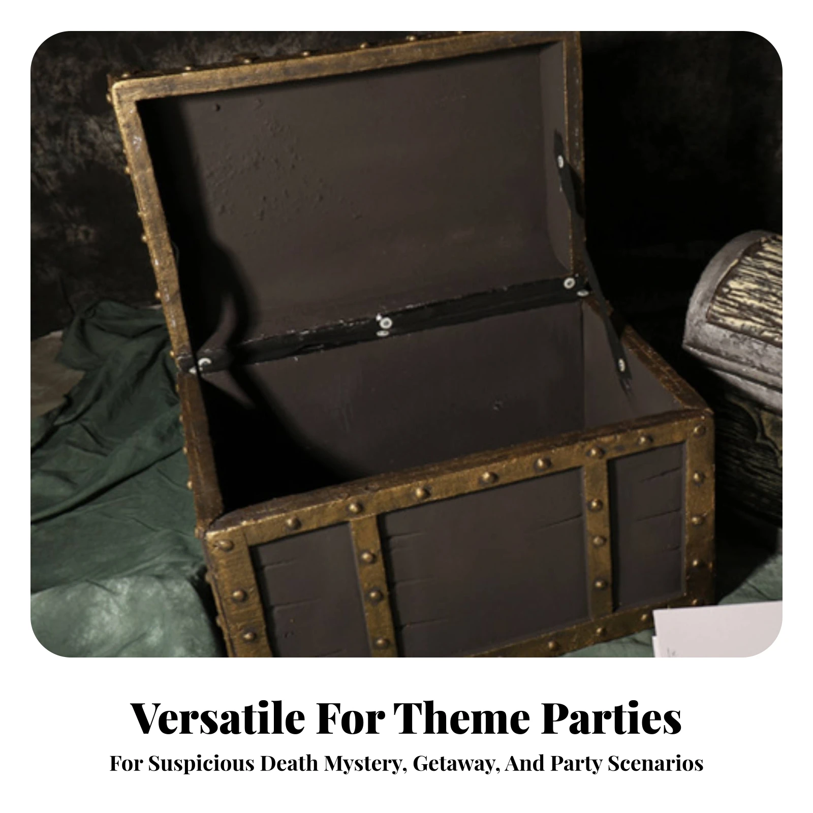 Pirate Treasure Chest Hinged Lid Foam Treasure Chest Pirate Skull Box Lightweight Long-Lasting
