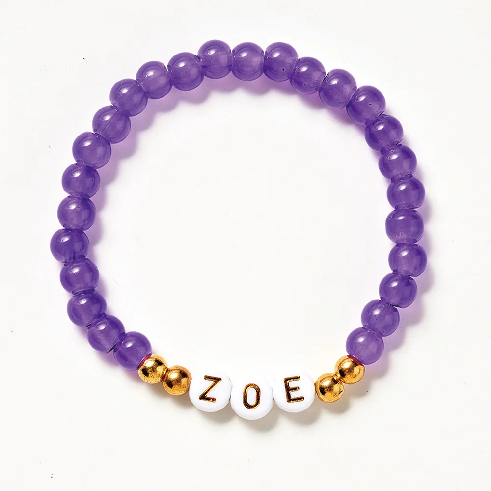 1PC Custom Bracelet - Personalized Engraved Name, Crystal Beads, Cool Touch, DIY, Laser Engraved, Ideal Daily Use Accessory & Ch image 3