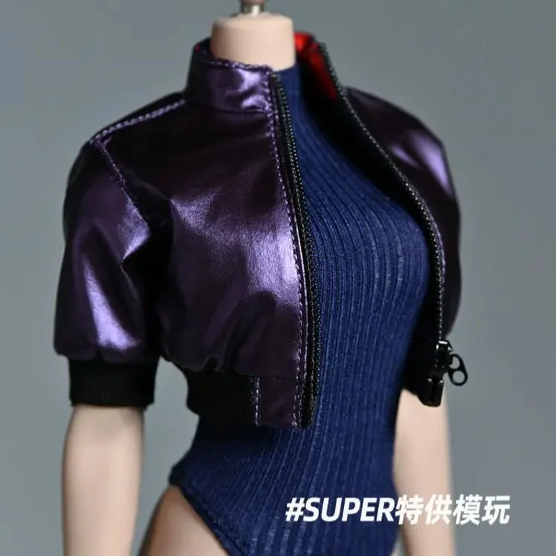

NEW 1/6 Scale female clothes Short half sleeve jacket with zipper fit 12 inches TBLeague S21 JIAOU action