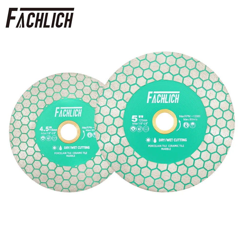 FACHLICH 1pc 115/125mm Diamond Cutting Disc Grinding Plate Double-sided Ceramic Tile Granite Saw Blade 4.5inch 5inch Cut Plate