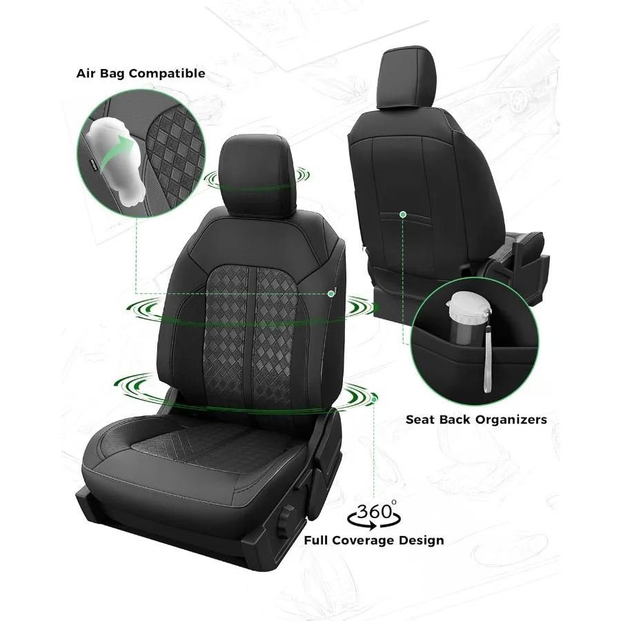 ل برونكو مقعد يغطي 4 باب 2021 2022 2023 2024 2025 2026 مخصص صالح الجلود غطاء مقعد السيارة مجموعة كاملة فاخرة مقاوم للماء SUV I #3