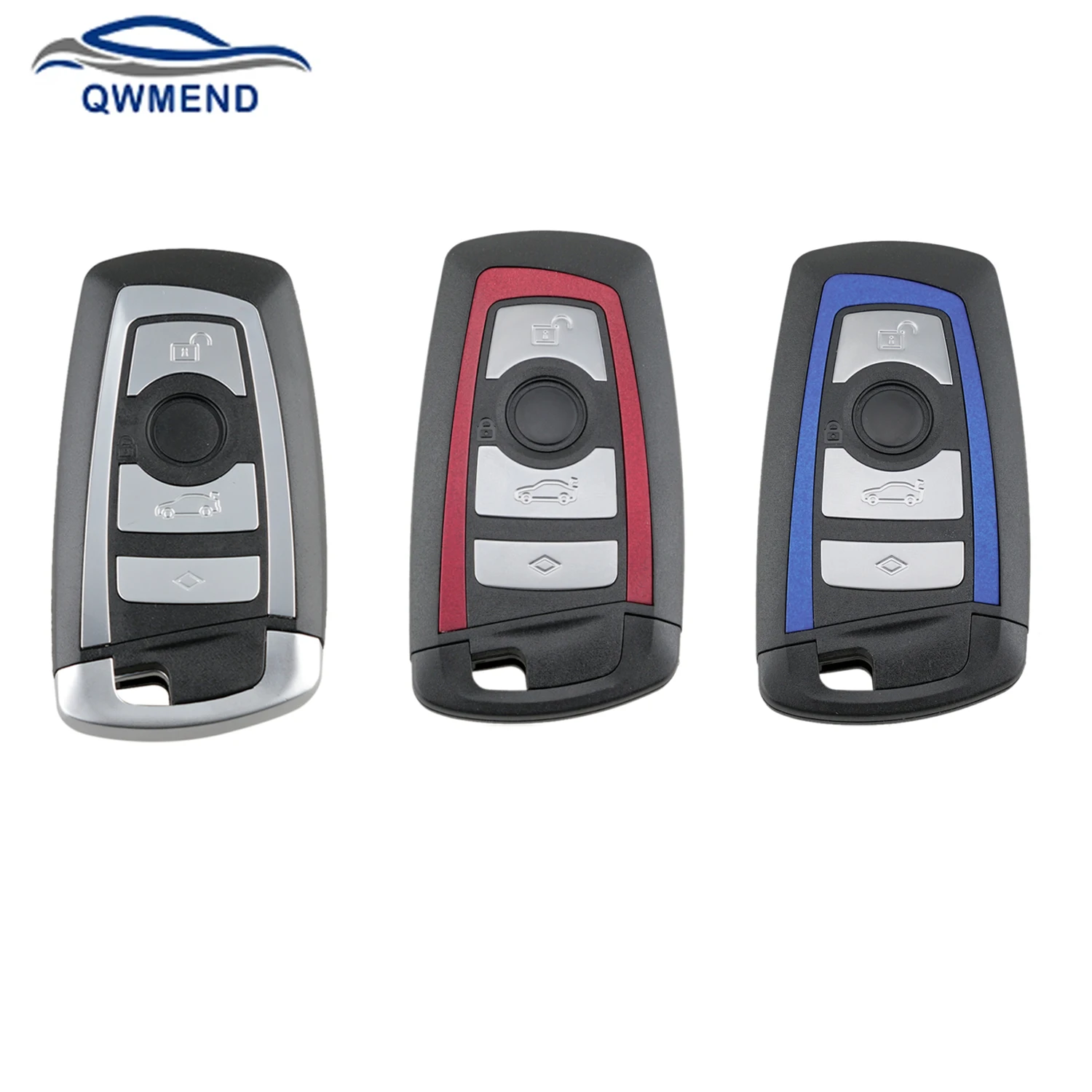 

QWMEND 3/4 Buttons Smart Remote Key Case Cover For BMW CAS4 F 3 5 7 Series E90 E92 E93 X5 F10 F20 F30 F40 Car Shell Fob