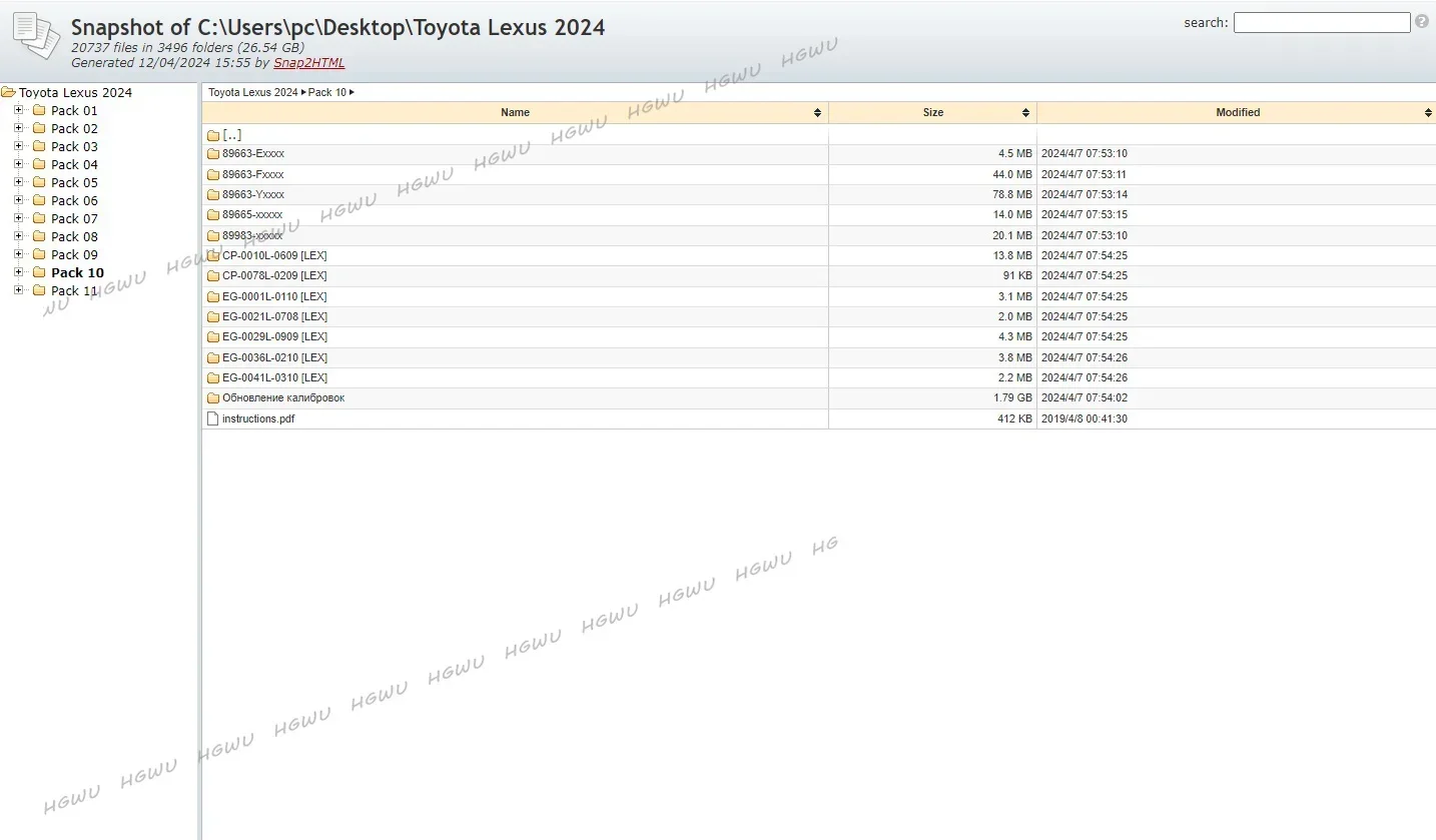 For Toyota&Lex.us ECU STOCK and MOD Files.CUW .BIN Files 20779 Files SIZE : 26.5GB