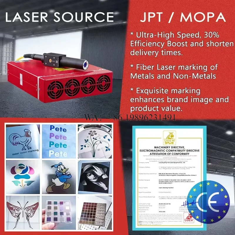 Wmwmnu for JPT Mopa M8 100w Fiber Source Mini Desktop Metal Marking Hot Mops Fiber Engraver