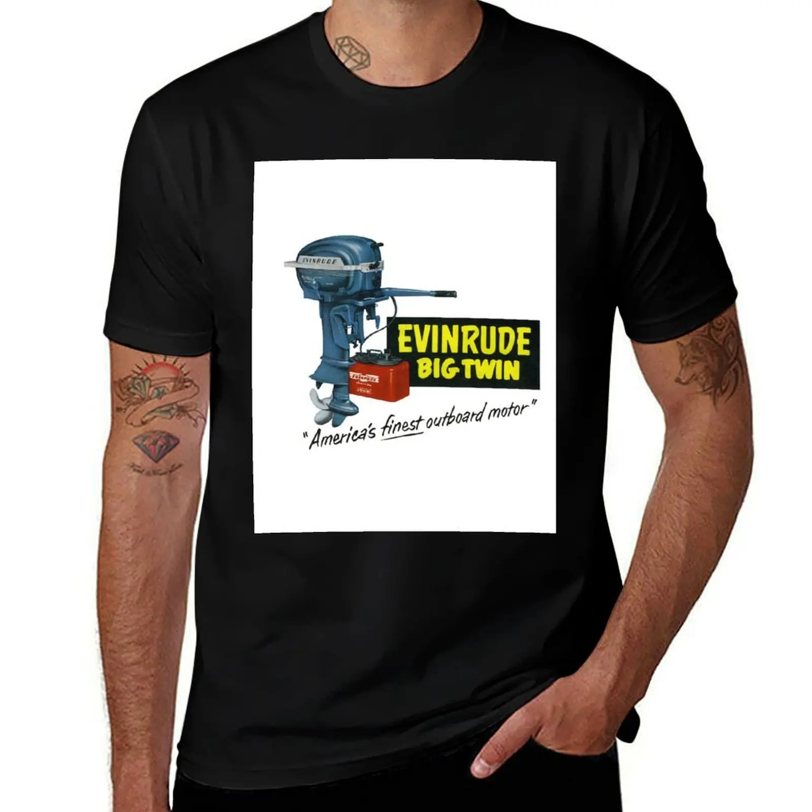 1950s Evinrude. Americas Finest Outboard Motor T-Shirt t shirt for man 100 percent cotton T-Shirt