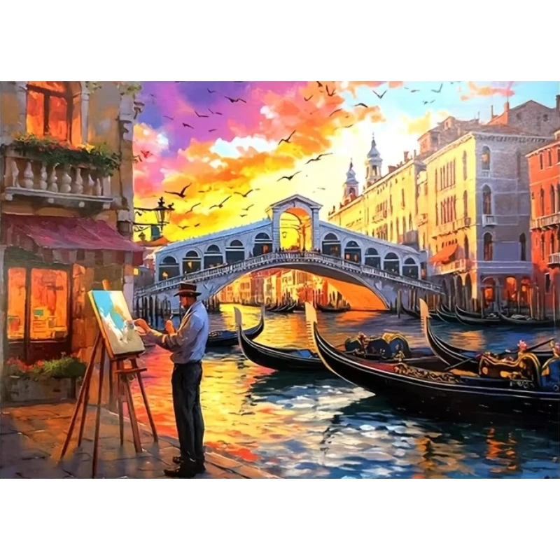 

500/1000/1200/2000Pieces Venice Artist Painting Jigsaw Puzzle Premium Art Puzzle for Adults, Relaxing Gift