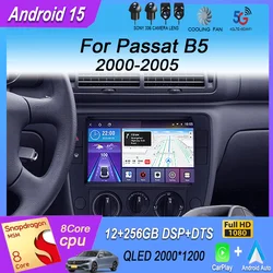 Android 15 Autoradio Carplay Car Radio For Passat B5 2000 2001 2002 2003-2005 Auto 4G Multimedia GPS 2 Din Player DSP Navigation