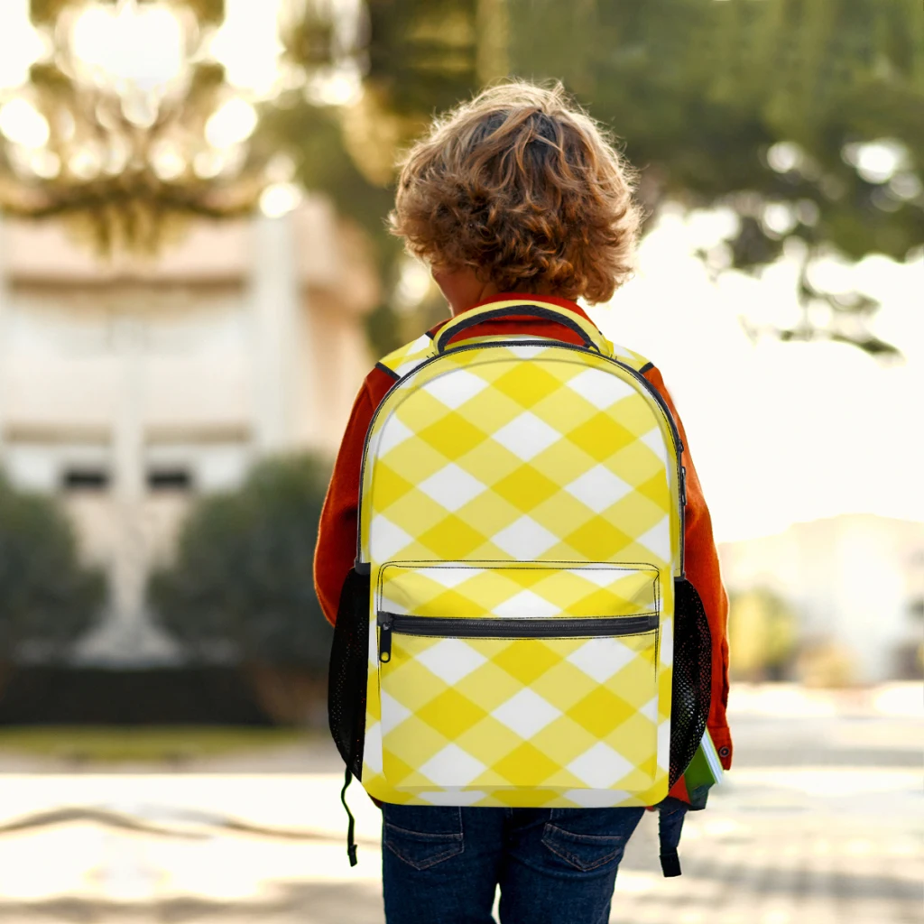 Nuova borsa zaino a quadri alla moda alla moda borsa per libri alla moda di grande capacità Multi-tasche regolabile 17 pollici