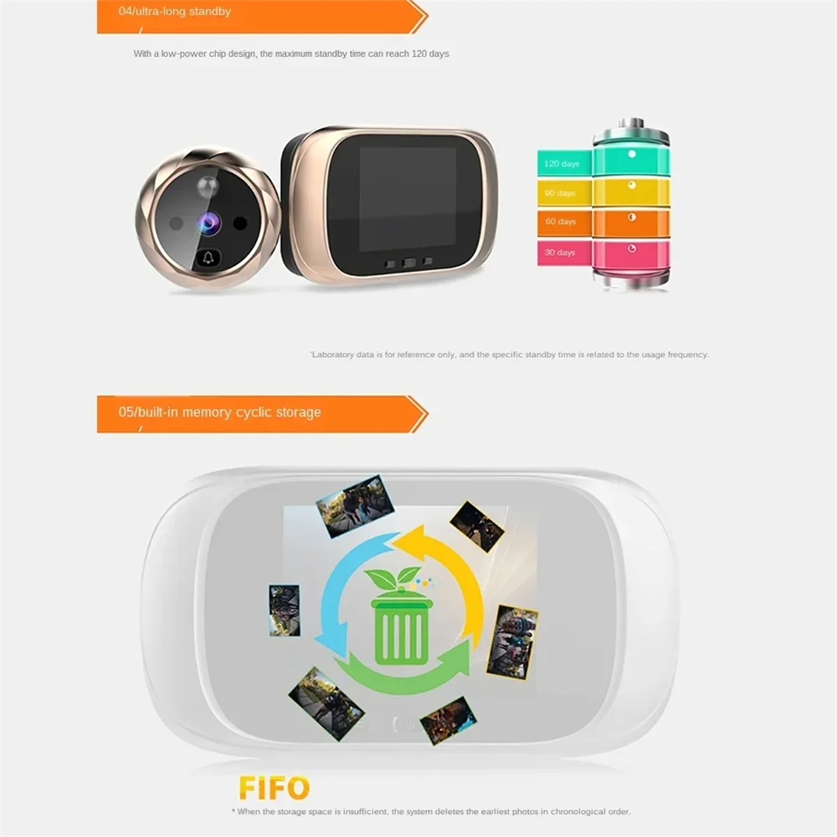 B34B-Digital LCD 2.8Inch Video Doorbell Peephole Viewer Door Eye Monitoring Camera 90 Degree Doorbell Motion Detection Eye A