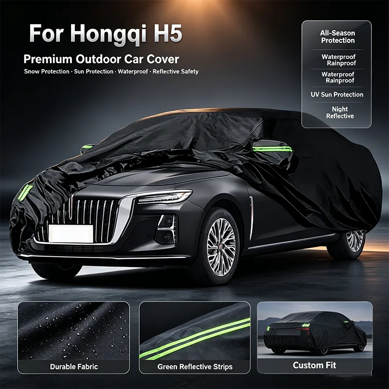 For Red Flag H5 Full Car Cover Outdoor Waterproof Snowproof Sunshade Winter Summer Auto Protection Accessories