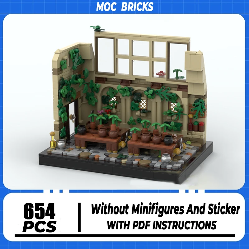 

Популярная модель фильма Moc, строительные блоки, профессор, теплица, кирпичи, модель DIY, сборка, строительная игрушка, праздник, подарок на день рождения