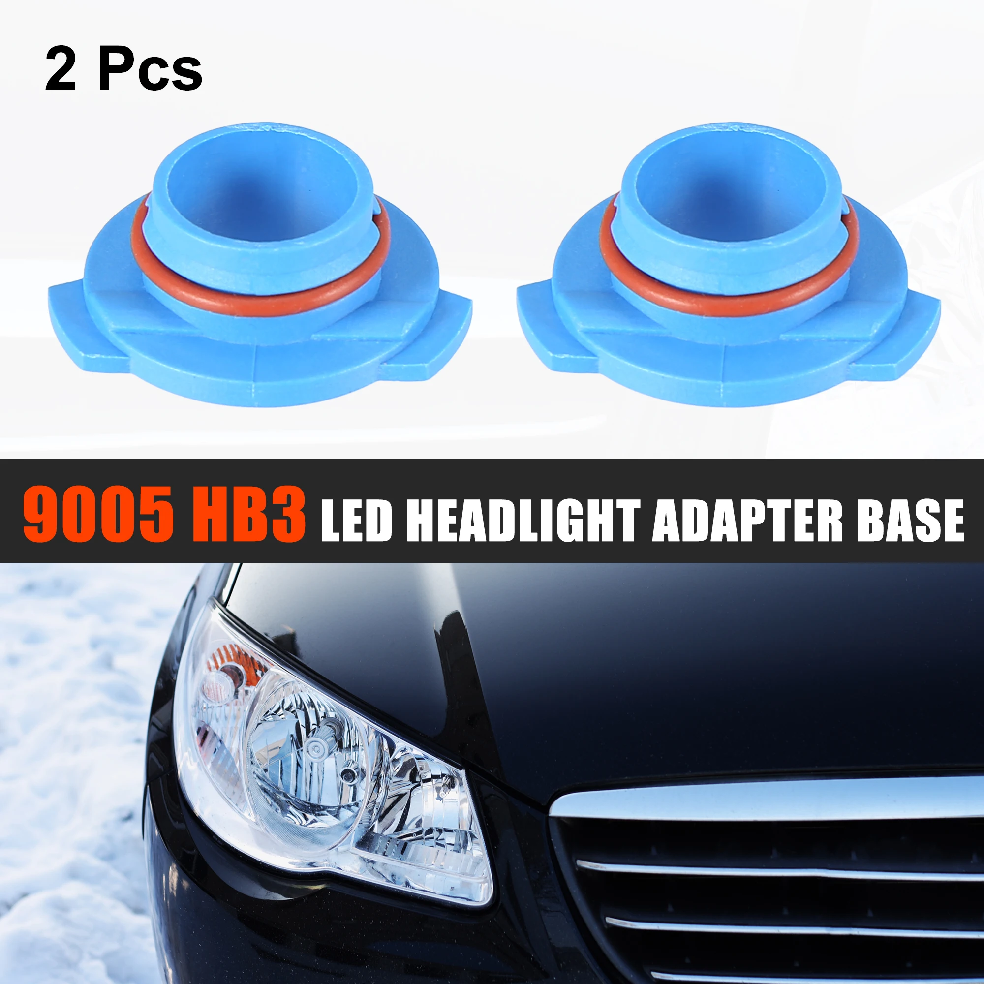 X Autohaux 2pcs 9005 HB3 LED Headlight Adapter Base Bulb Sockets Retainer Holder Universal for Car Blue