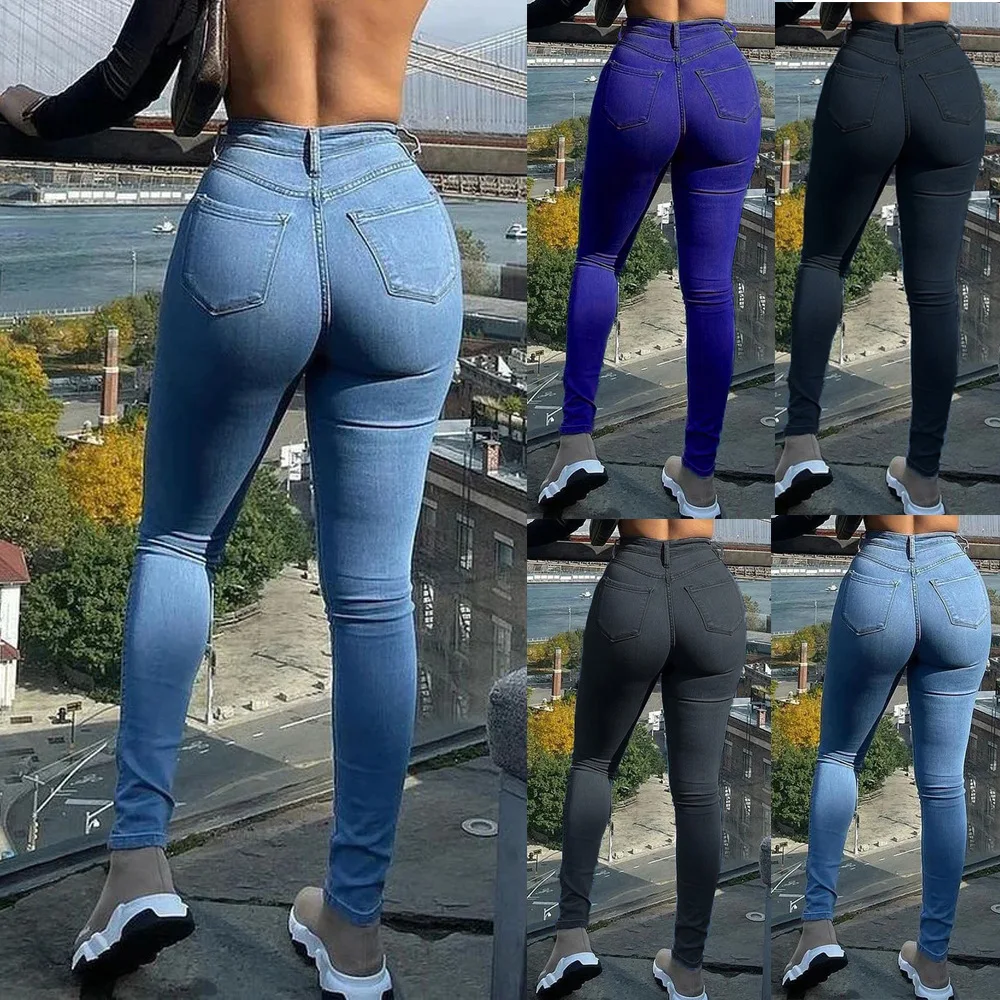 

Sexy Tight Jeans plus Size Cross-Border Style Women's Elastic Pencil Pants Cotton Base Layer Trousers Summer Collection