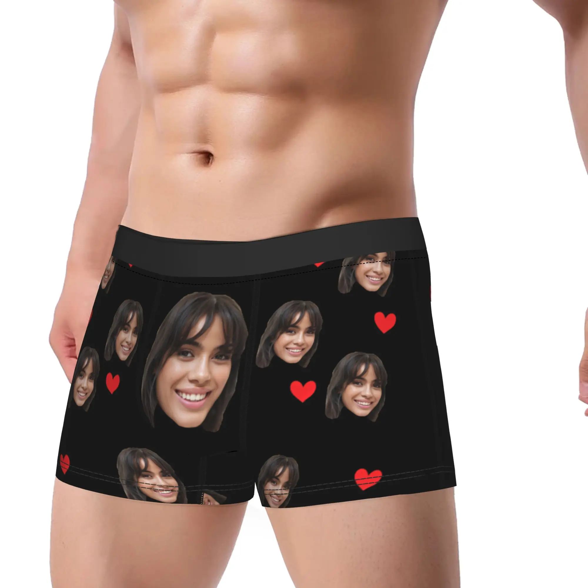 Men's DIY Your Picture Boxer Briefs Shorts Panties Breathable Underwear Couple Love Gifts Homme Funny S-XXL Underpants