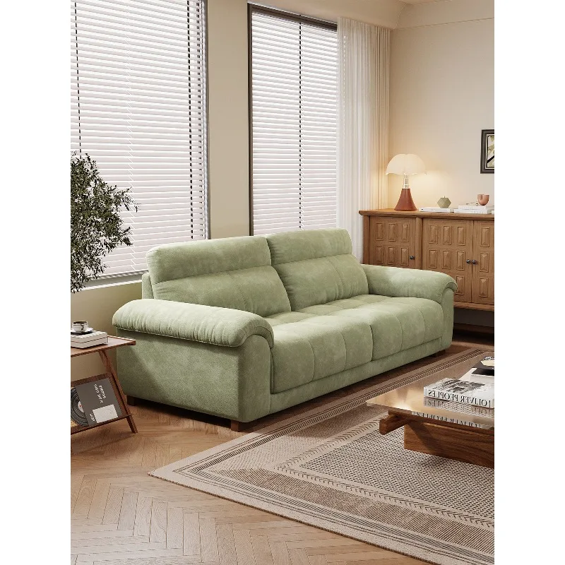 Home Medieval style snow Neil double fabric sofa living room three-person retro small apartment inline sofa cat scratch