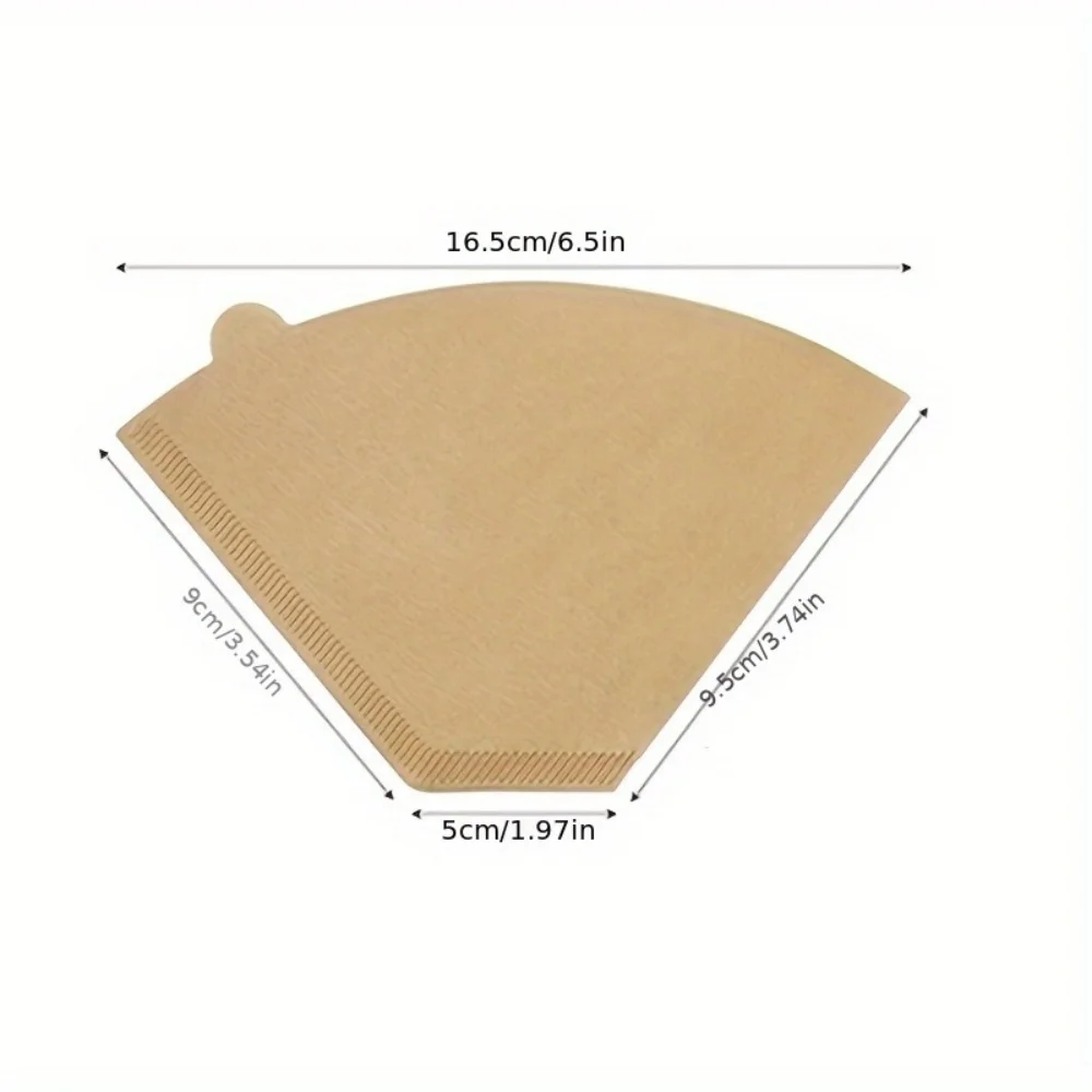 100 Pieces of U-Shaped Paper Coffee Filters, Leak-Proof Coffee Grounds Filter Bags, Suitable for 2-4 People, Suitable for Home Kitchens, Coffee Shops, and Offices