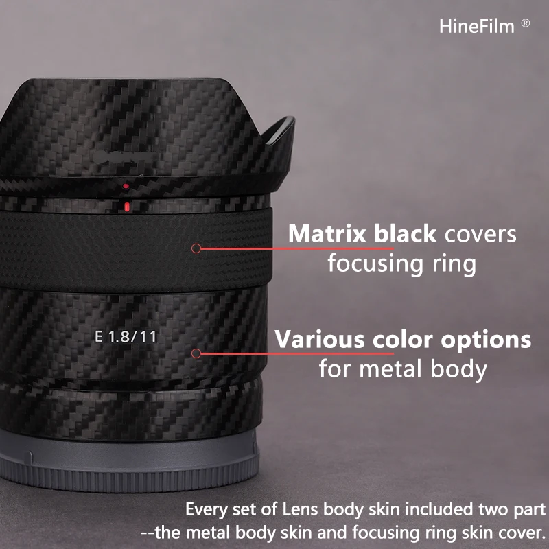 E11 f1.8 lente decalque peles para sony e 11mm f1.8 lente adesivos sel11f18 protetor capa filme 3m vinil