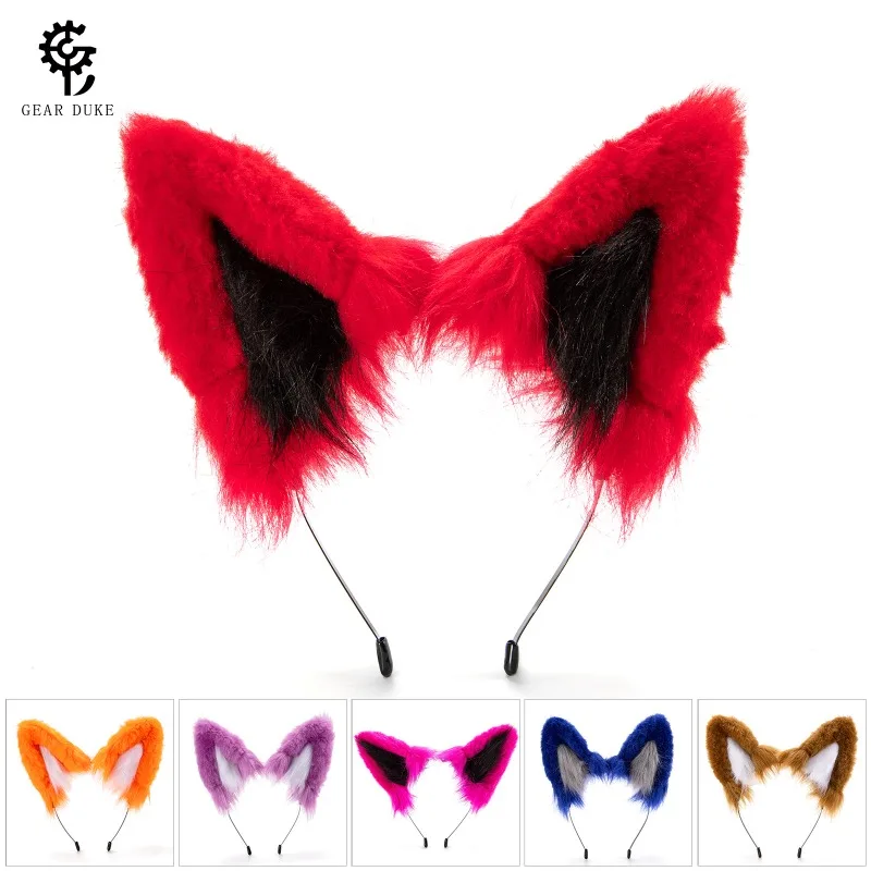 Cartoon Headband Finishing Plush Wolf Ears Photo Cosplay Animal Ears Dress Up