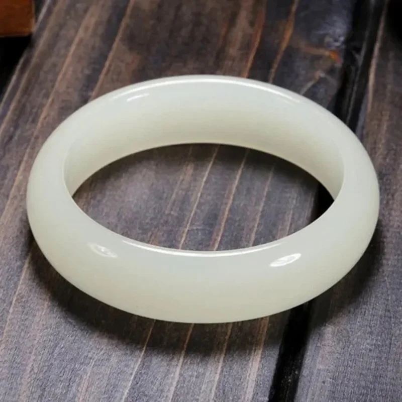 

Hotan Qingbai Jade Bracelet Outer Mongolian Material Bracelet Can't Be Damaged by Falling Bangle Ethnic Cool Ornament