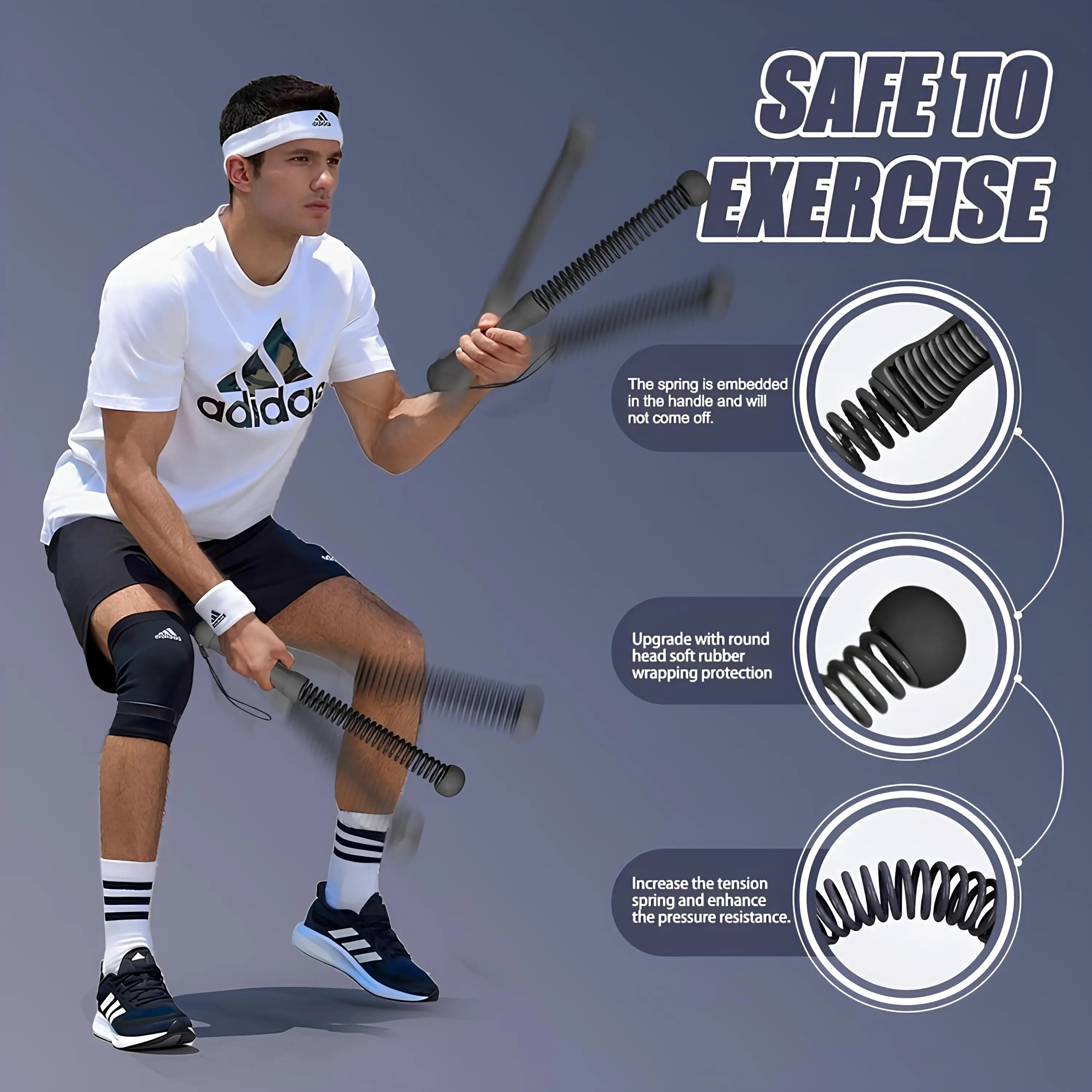 Heavy Duty Cordless Ropeless Jump Rope Weighted Quiet Battle Ropes Home Gym Cardio Workout for Men Women