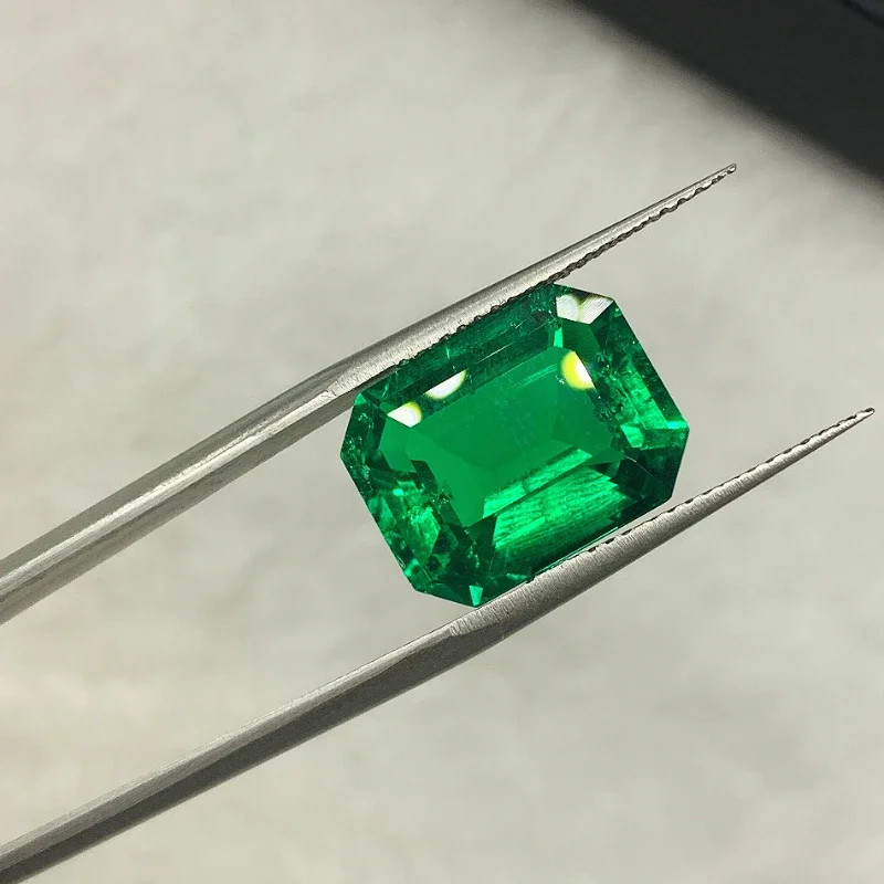 Colombian Emerald Lab Grown Gemstone Emerald Cut Available Hydrothermal Hand-cutting With Certificate For Jewelry Diy Making
