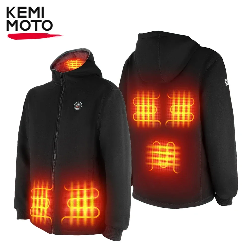 

KEMIMOTO Hoodie Men's Heated Jacket Winter Warm 6 Heating Areas 20000mAh Battery Motorcycle Riding Ski Hiking for Outdoor Sports