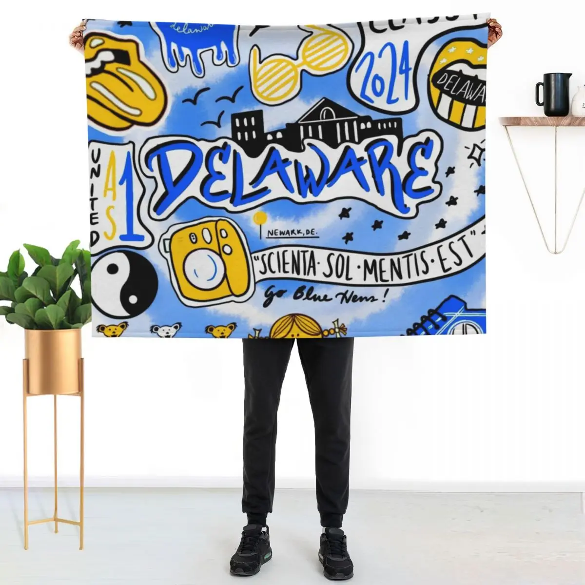 

University of Delaware Throw Blanket Fuzzy Plush Throw Blanket for Sofa Chair