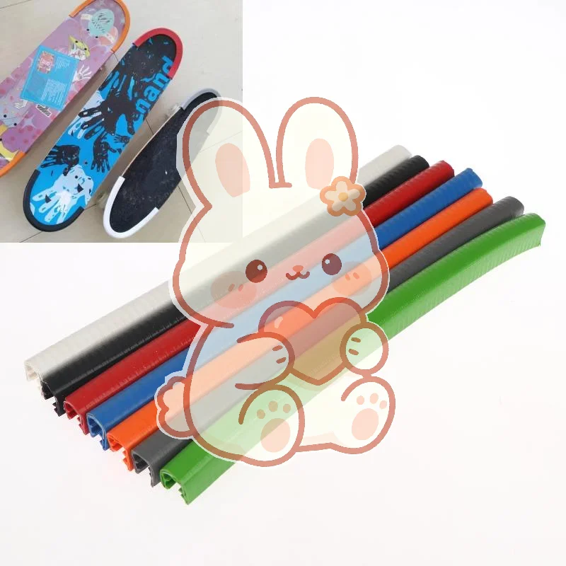 2Pcs Skateboard Deck Guards Protector U Channel Design Rubber And Steel Bumpers Bump Longboard Dance Board Crash Rubber Strip