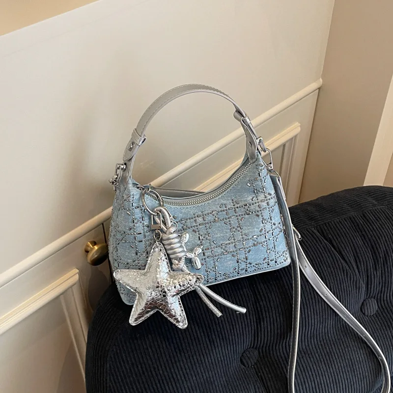 

Trendy Fashionable Denim Crossbody Bags for Women Shoulder Bags Purse and Handbags Designer Bag Female Bags Сумка Женская Sac