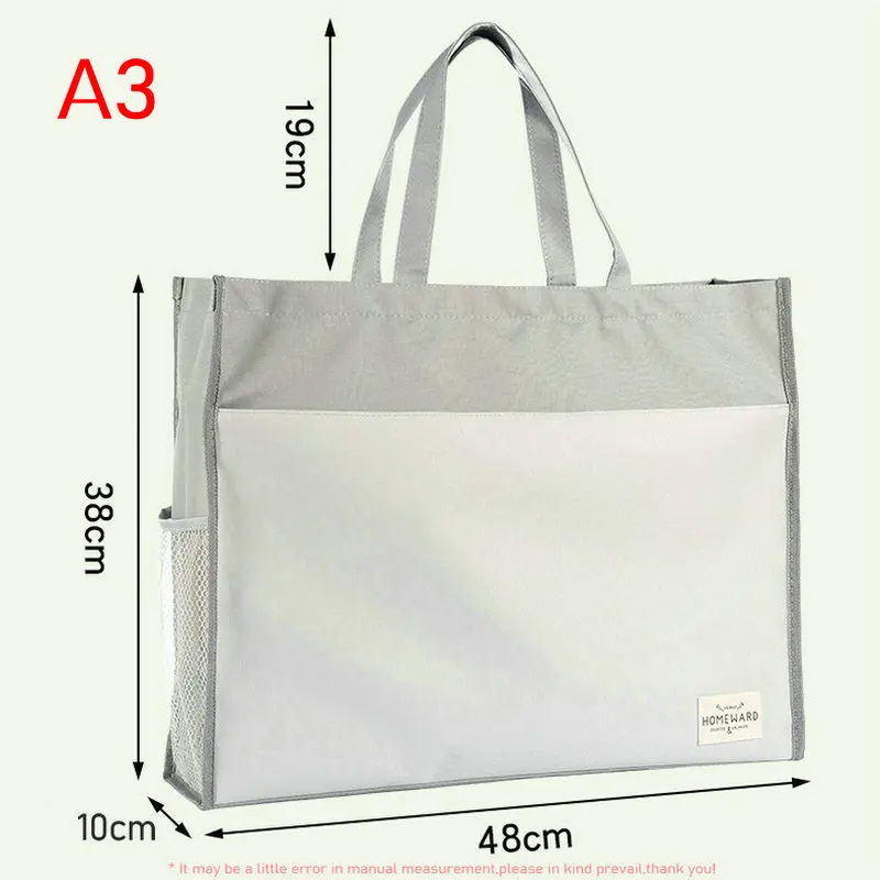Fashion A2 File Bag Portable Art Portfolio Bag A2 Drawing Pouch Oxford Frabric Durable A3 Bag For Drawings Document Storage Tote