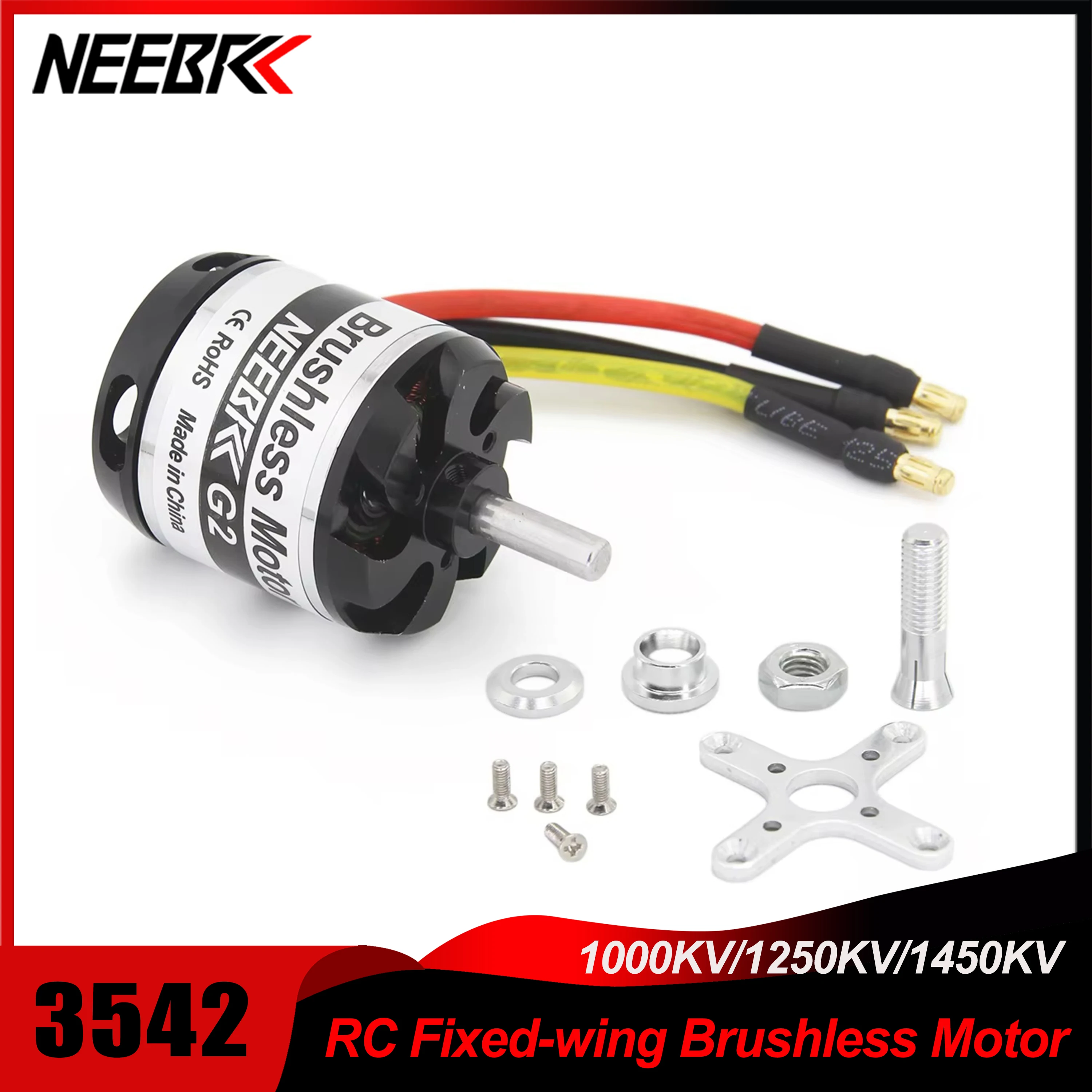 NEEBRC RC Plane Brushless Motor 3542 1000KV 1250KV 1450KV 2-4s for RC Airplane Fixed-wing Drone Plane FPV Engine Quadcopter