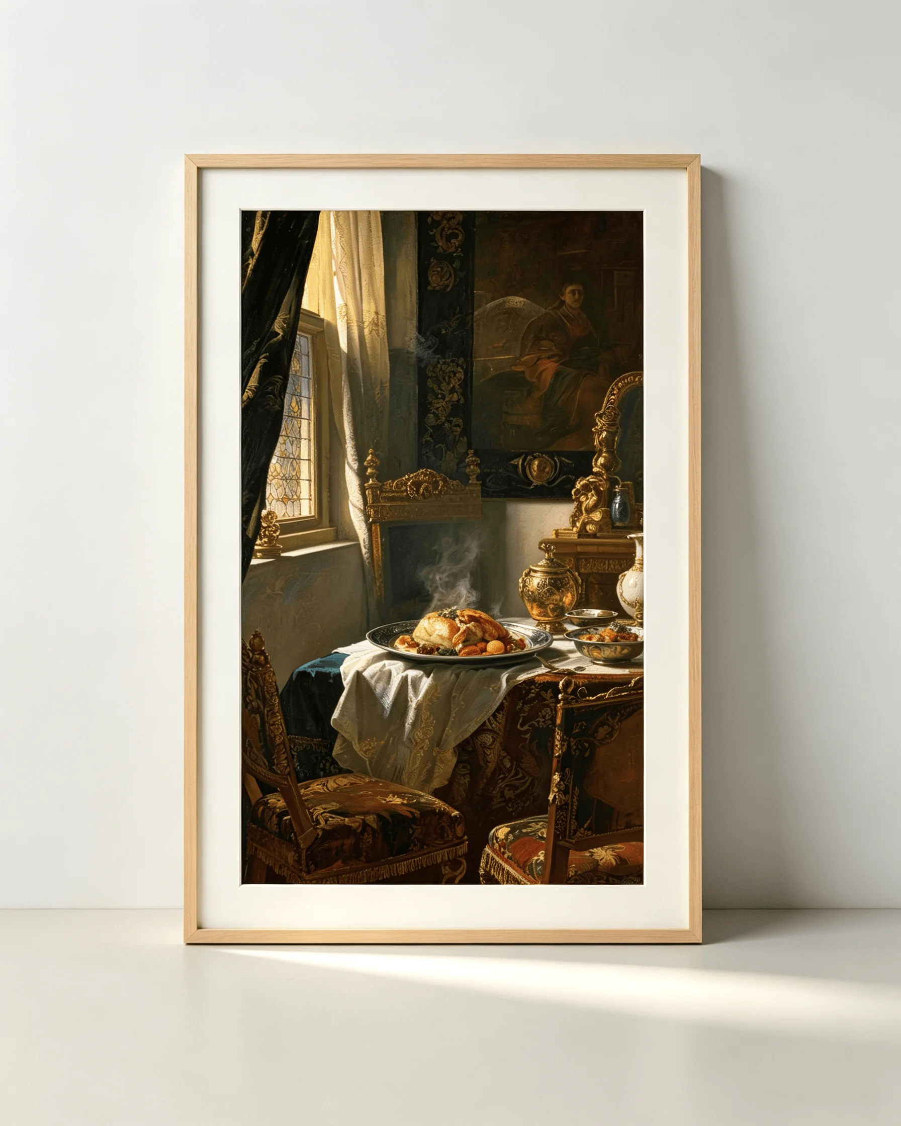 Folder Print Baroque Still Life Food Canvas Wall Decor Kitchen Dining Unframed