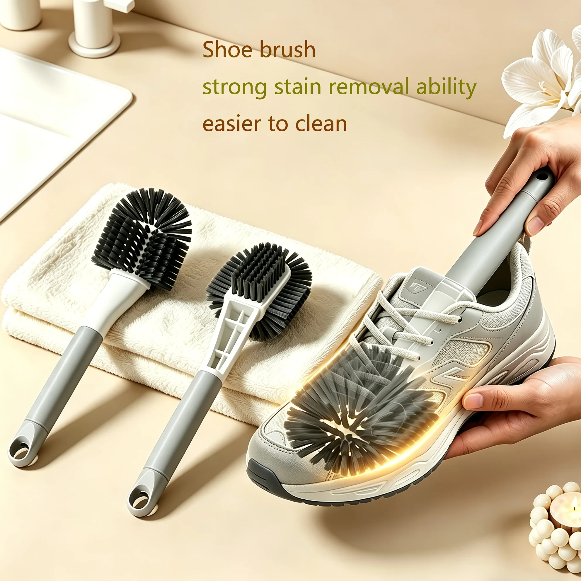 2pcs Multifunctional Shoe Washing Brush, Soft Bristles Do Not Damage Shoes, All Inclusive Shoe Brush, Household Cleaning Brush