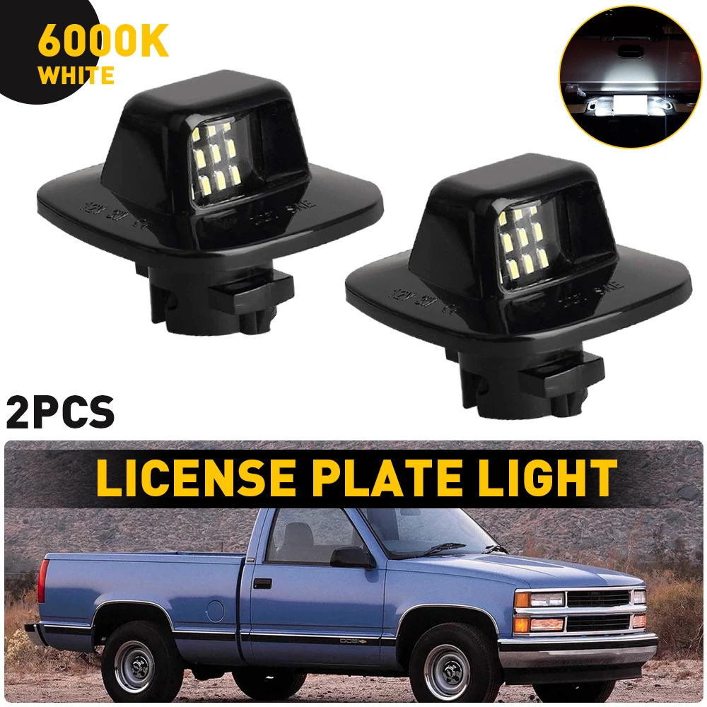 

2Pcs LED Number License Plate Light White 6000K OE 916438 for Chevy Silverado C1500 C2500 C3500 GMC Yukon Suburban C1500 C2500