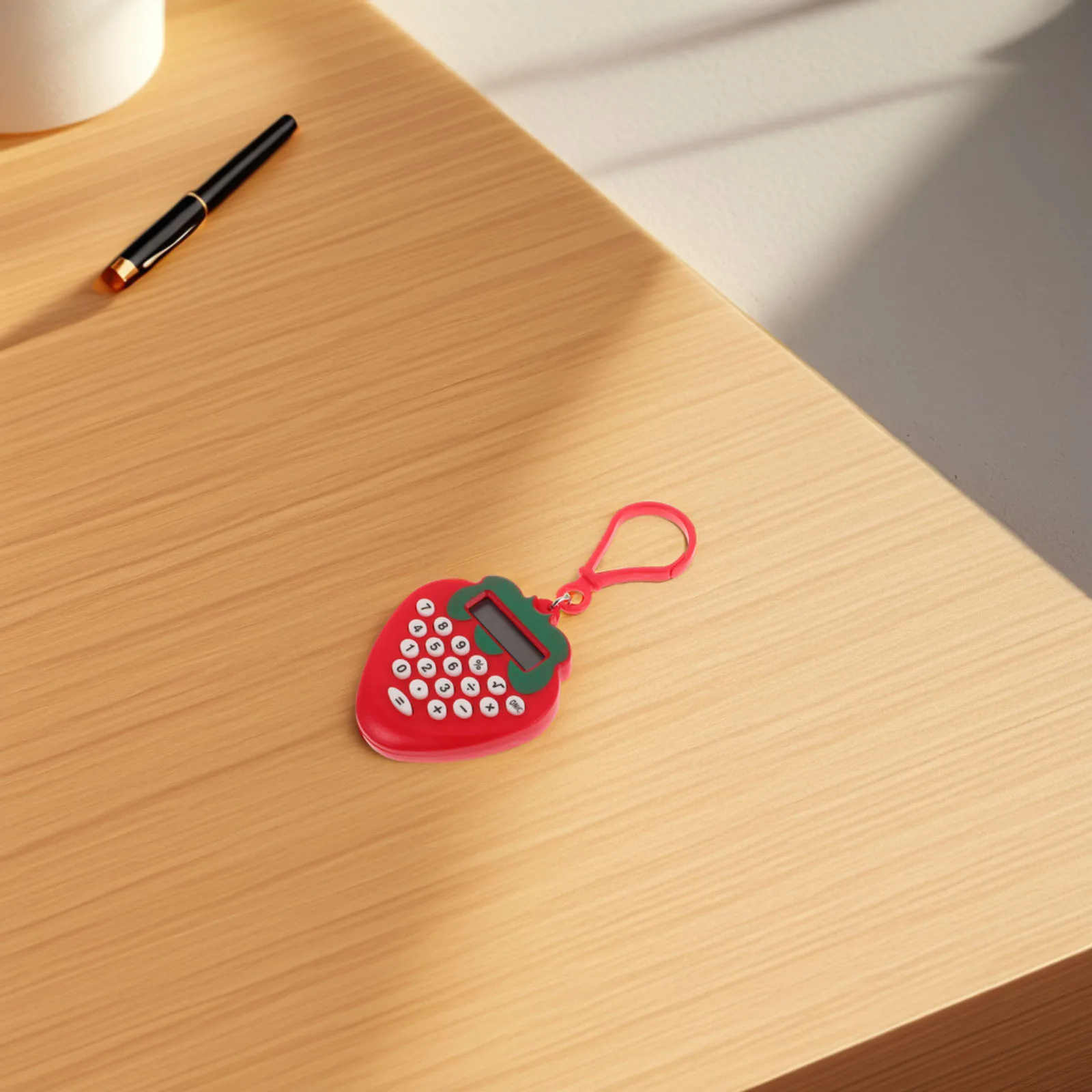 

2 pcs Mini Calculator Strawberry Style Keychain Compact Lightweight Office Electronics Student School Pocket Size Red College